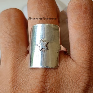Star Silver Ring, 925 Sterling Silver, Gift For Women, Handmade Ring,Band Ring, Gift For Wedding, Anniversary Gift, Gift For Her,Unique Ring