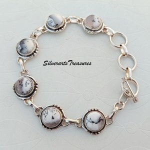 Dendritic Agate Bracelet, 925 Sterling Silver,  Dendritic Agate Jewellery, Dendritic Bracelets, Agate, Bracelets, Charm Bracelets Jewellery.