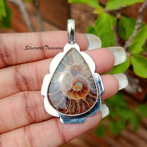 Ammonite Fossil Pendant, 925 Sterling Silver, Handmade Pendant, Gemstone Pendant, Gift For Her, Marvelous Pendant, Gift For Love, Amazing.
