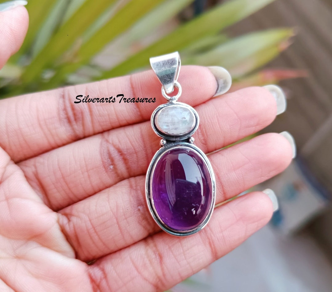 Ciondolo in argento sterling 925 placcato, pietra agata geode druzy viola, gu