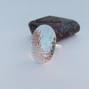 Handmade Hammered Sterling Silver Ring: Boho Band