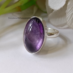 Sterling Silver Ring With Purple Stone - Etsy