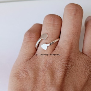 Silver Heart Ring, 925 Sterling Silver Ring, Handmade Ring, Women Ring, Beautiful Band Ring, Dainty Ring, Silver Jewelry, Meditation Ring.