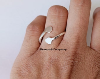 Handmade Sterling Silver Heart Ring - Dainty Band