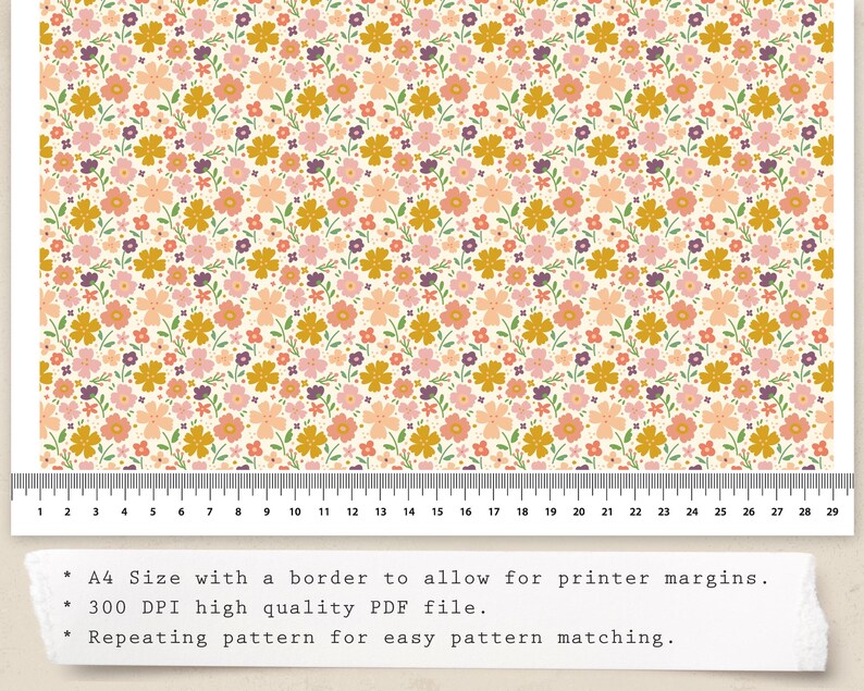 Dolls House Modern Floral Wallpaper, 1:12 Scale (digital Download) - Etsy