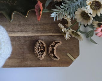 Celestial Polymer Clay Cutter, Sun and Moon cutter, Earring Cutter, Jewelry Making, Luna Cutter, Astral Earring Cutter, Double Wall cutter