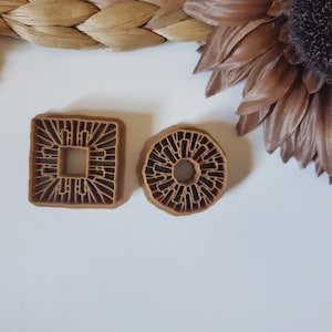 Rattan Square Polymer Clay Cutter, Cute cutter, Earring Cutter, Jewelry Making, Embossing Cutter, Wood Earring Cutter, Double Wall cutter