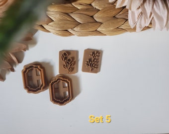 Frame Polymer Clay Cutter, Floral Stamps cutter, Earring Cutter, Jewelry Making, Fall Leaf Cutter, Boho Earring Cutter, Double Wall cutter