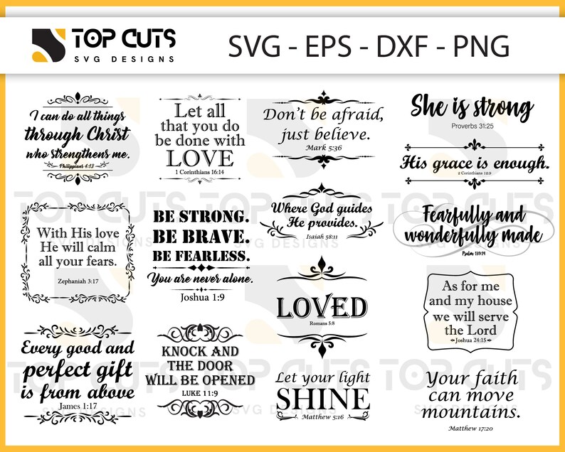 Bible Verse PNG SVG DXF Cut Files Bible Verse Wall Art Wall Etsy