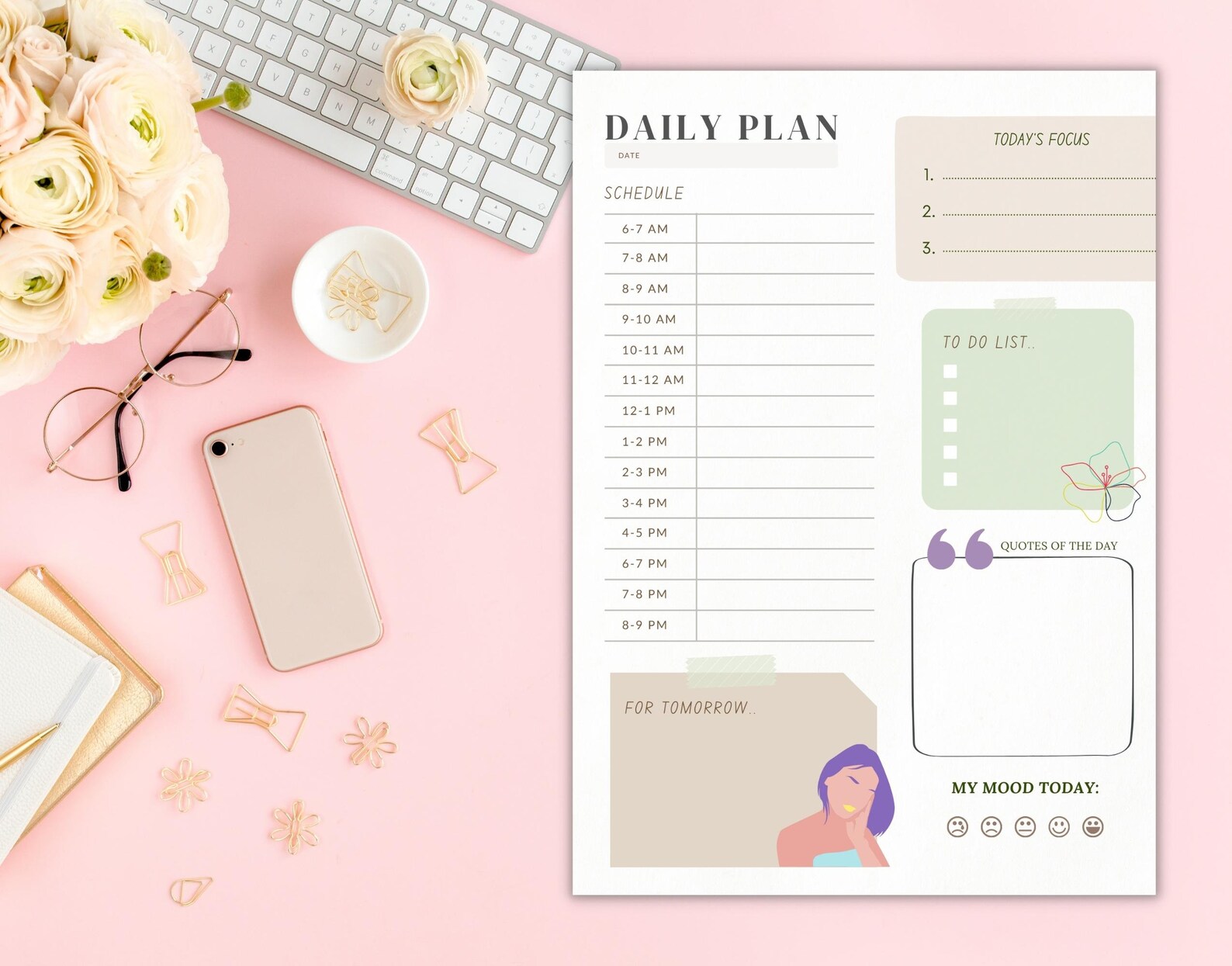 Girl Boss Planner Printable and Editable Bullet Journal Kit - Etsy