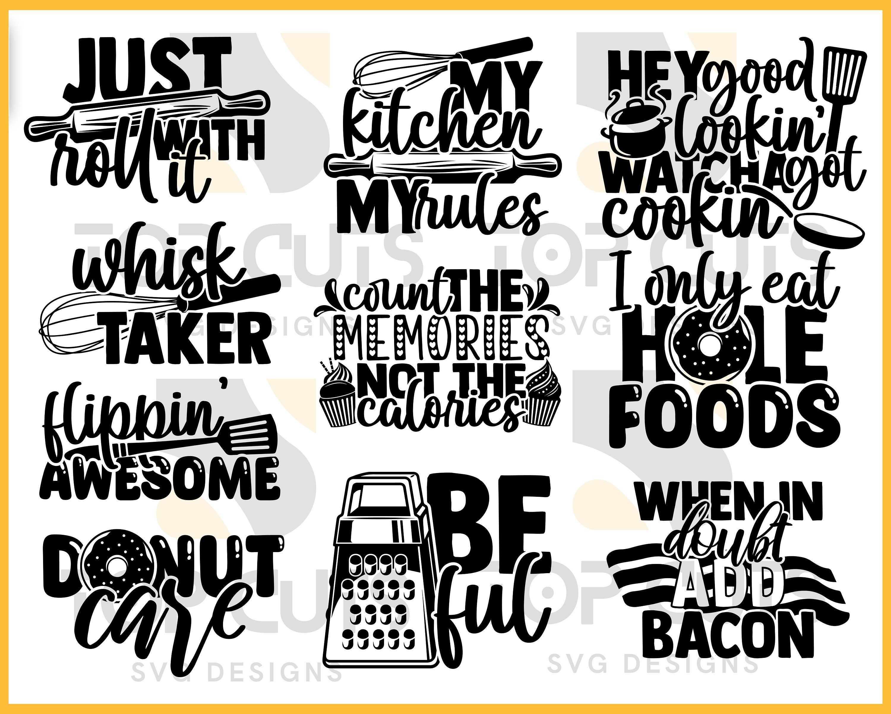 Funny Kitchen SVG Bundle, Kitchen Quotes By dapiyupi