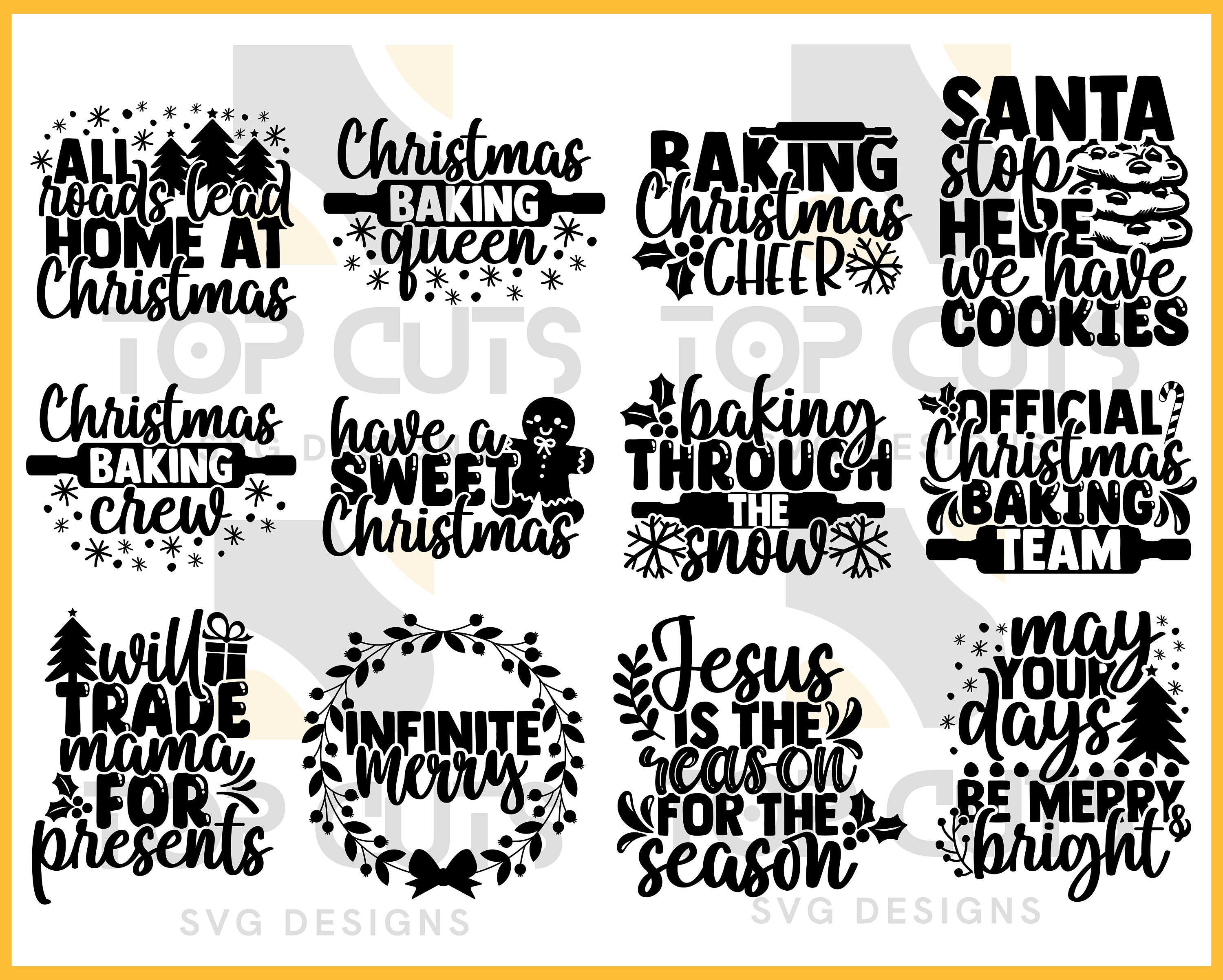 HUGE Christmas Quotes Bundle Funny Christmas Sayings Baking Christmas