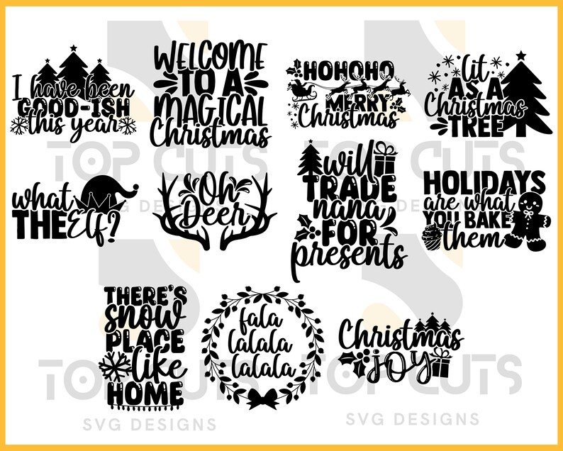 HUGE Christmas Quotes Bundle Funny Christmas Sayings Baking Christmas