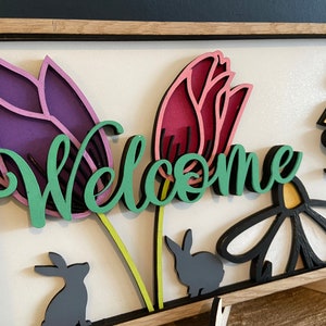 DIGITAL FILE, Welcome Spring Flower Sign SVG, Hello Spring Sign Shelf ...