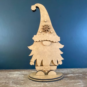 DIGITAL FILE, Large Mr & Mrs Christmas Gnomes Gonks With Stands, Can Personalise, Girl Boy Christmas Gnome Ornament SVG, laser Cut File image 9