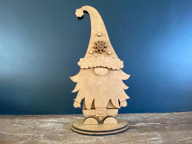 DIGITAL FILE, Large Mr & Mrs Christmas Gnomes Gonks With Stands, Can Personalise, Girl Boy Christmas Gnome Ornament SVG, laser Cut File image 9