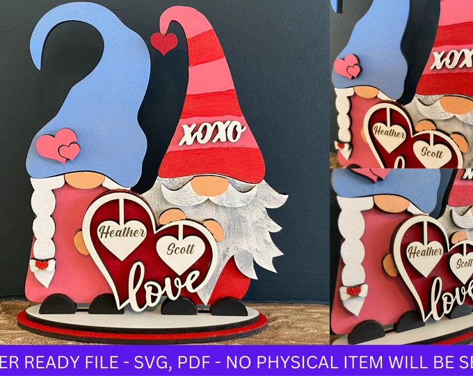 Interchangeable Gnome Boy & Girl Base SVG File | Laser Cut File | Gnome ...