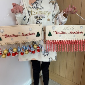 DIGITALE DATEI, 2 Weihnachten Countdown Kalender SVG, Laserdatei, Zuckerstange, hängende Geschenke Schokolade, Weihnachten, Vektordatei