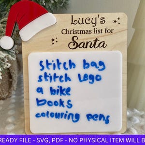 DIGITALE DATEI, personalisierte Weihnachtsliste für Santa Board SVG, Weihnachtswunschliste Nachricht, Laser-Datei, digitale Download-Datei, Heiligabend