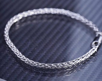7.5” 5mm, Vintage USA Fine Silver 999 Handmade Rope Chain