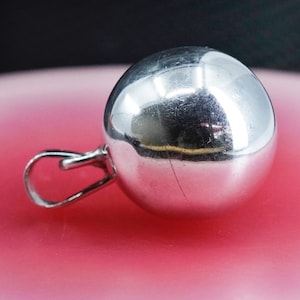 0.75”, Vintage Sterling silver handmade pendant, 925 harmony bell chime, stamped 925 Mexico