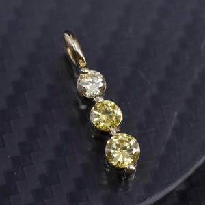 Vintage vermeil gold over sterling 925 silver handmade teardrop pendant with citrine, stamped 925