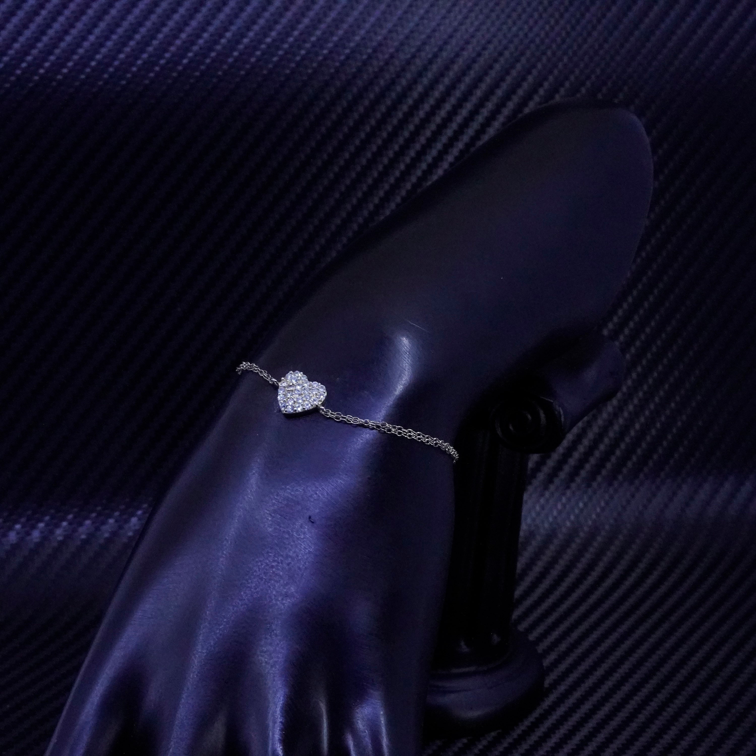 7.5インチ、ヴィンテージイタリアンスターリングシルバー925ハート