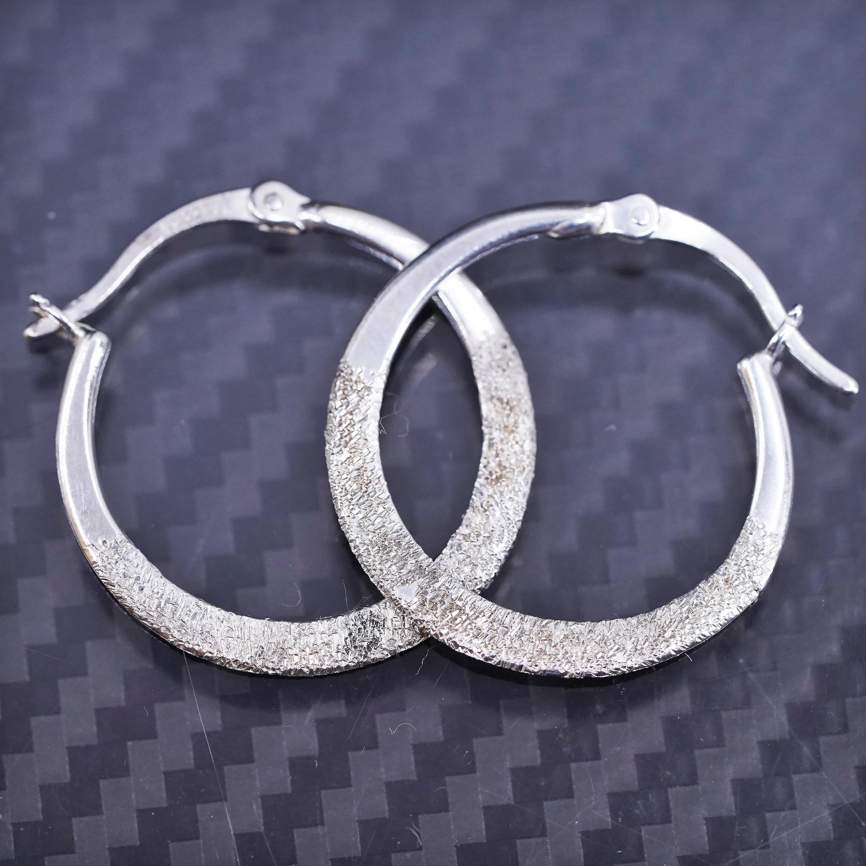 Boucles D'Oreilles Anciennes En Argent 925 - Modèle Vintage, Fabriqué En Italie