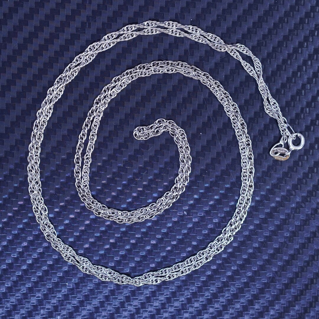 30” 2mm, Vintage Italian Sterling Silver 925 Singapore Rope Chain ...