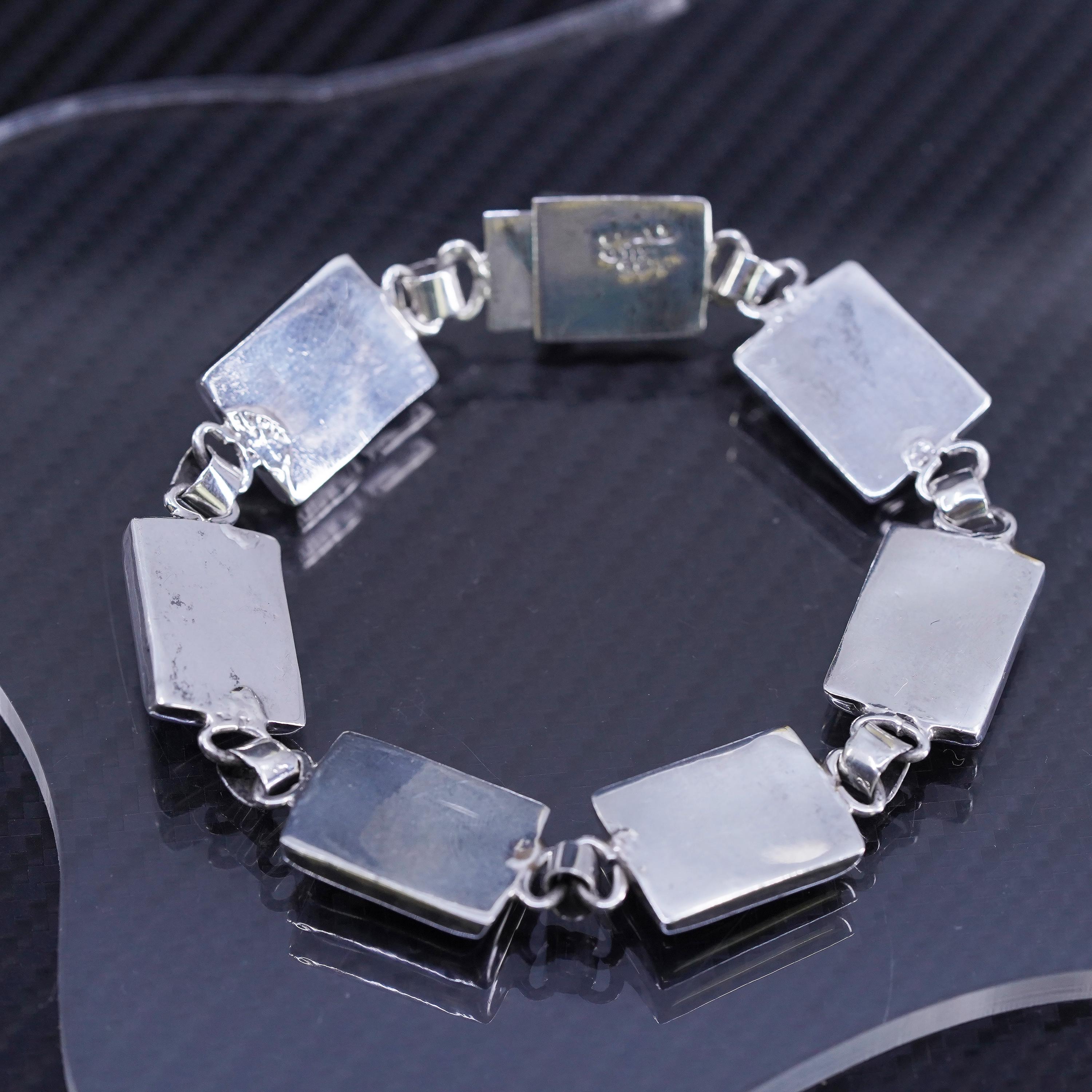 8”, Vintage Mexican Sterling Silver 925 Handmade Rectangular 8”, Vintage Mexican Sterling Silver 925 Handmade Rectangular