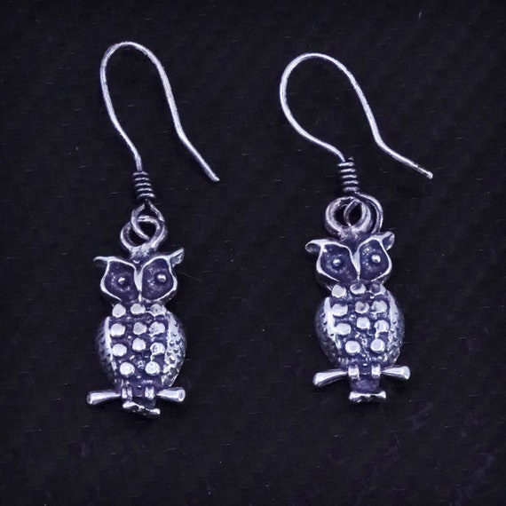 Vintage owl earrings 925 Gem