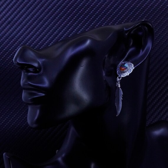 ヴィンテージ　QT社製　STERLINGピアス Vintage Q.T. Sterling Silver Handmade Earrings, Native