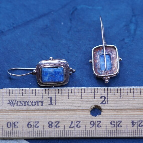 Vintage sterling silver 925 rectangular earrings … - image 6