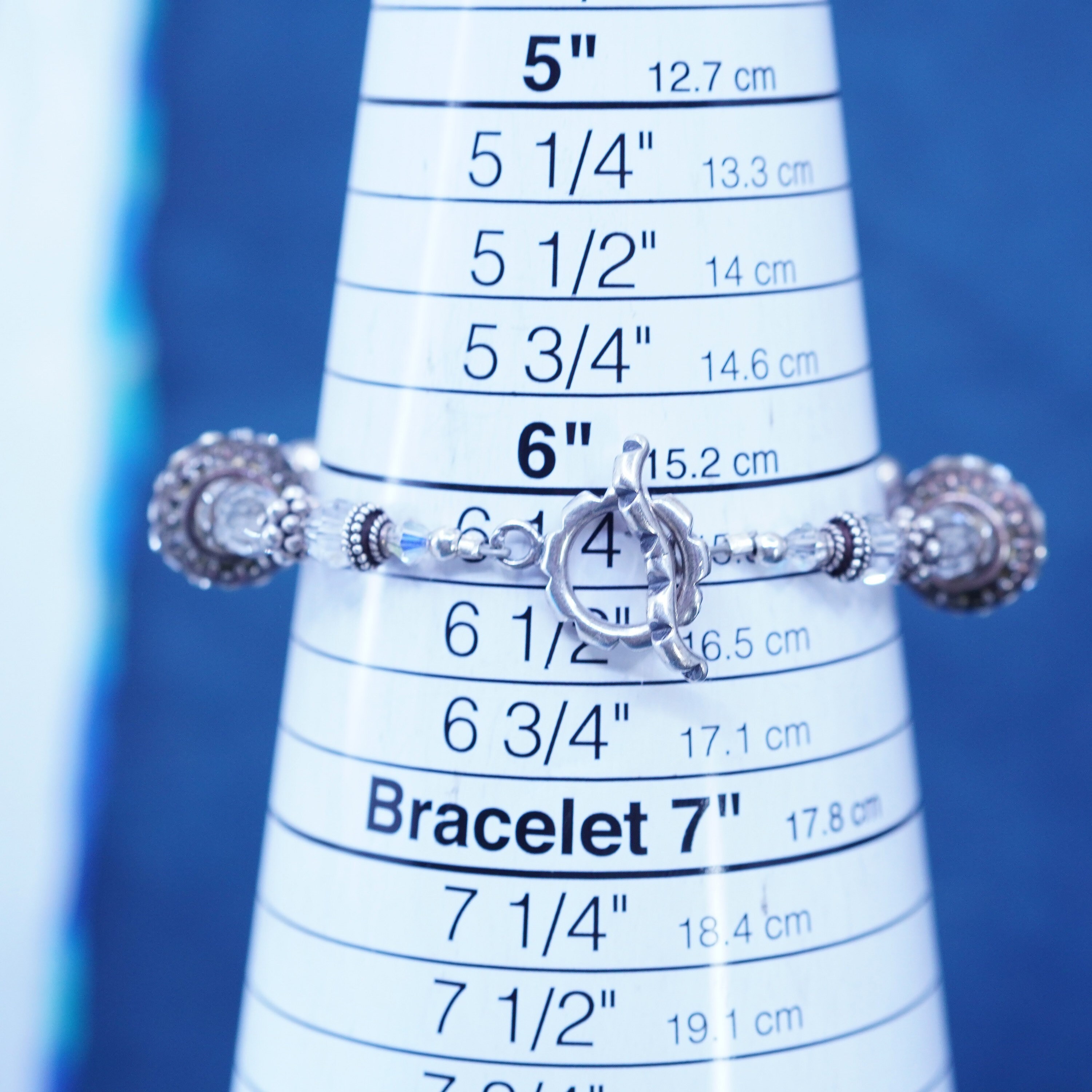 6.25”, Vintage Sterling Silver 925 Handmade Bracelet With