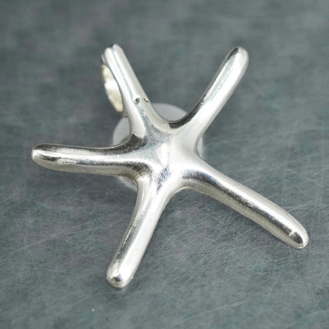 Vintage Sterling Silver 925 Handmade Star Starfish Pendant, Stamped 925 ...