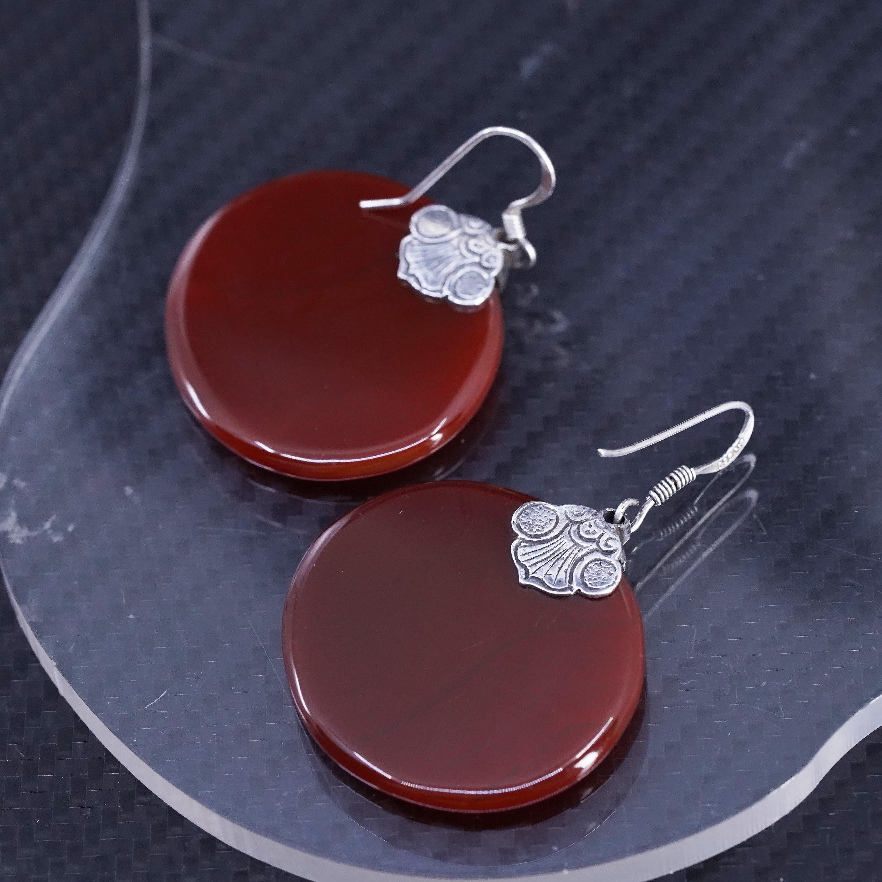 Vintage Sterling Silver 925 Handmade Carved Carnelian