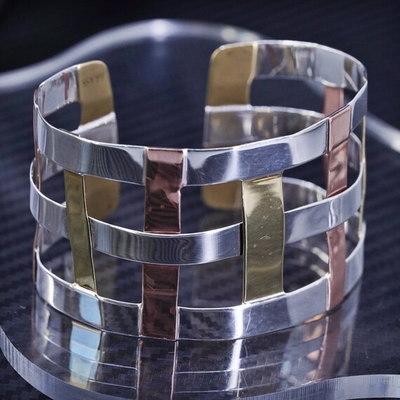 6 Vintage RLM Studio Robert Lee Morris Sterling Silver Copper Brass Cuff Bracelet Stamped RLM Studio 925 Etsy Denmark