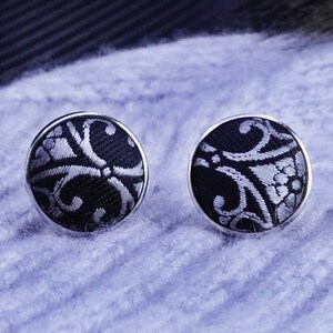 Gemelli testurizzati vintage color argento ricamato con texture, testato argento