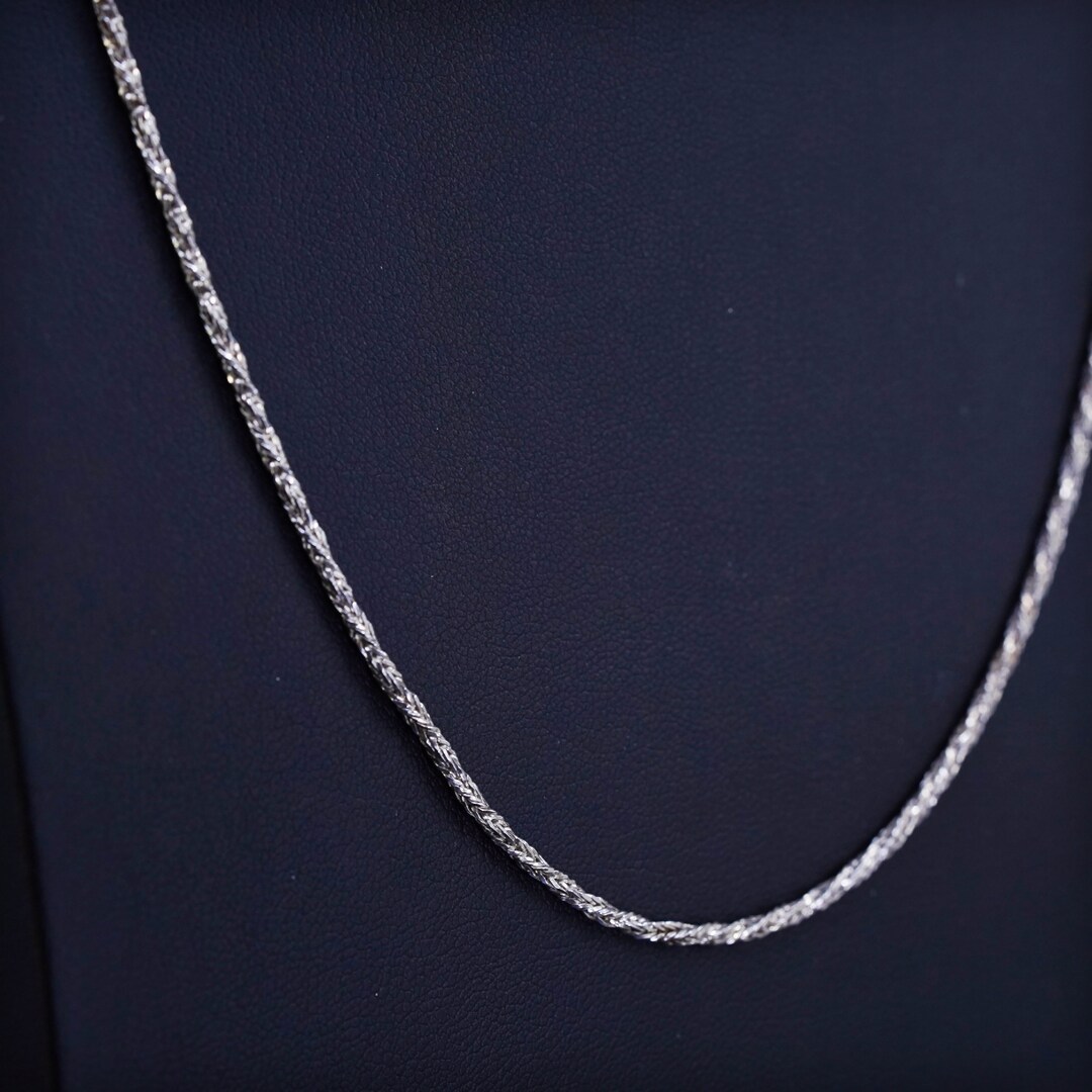 20 1.6mm, Vintage Italian Sterling Silver 925 Twisted Wheat Chain
