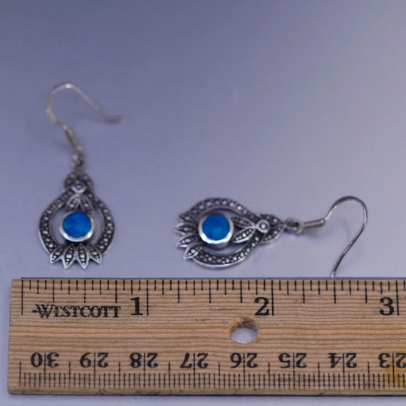 Vintage sterling silver 925 handmade earrings wit… - image 5