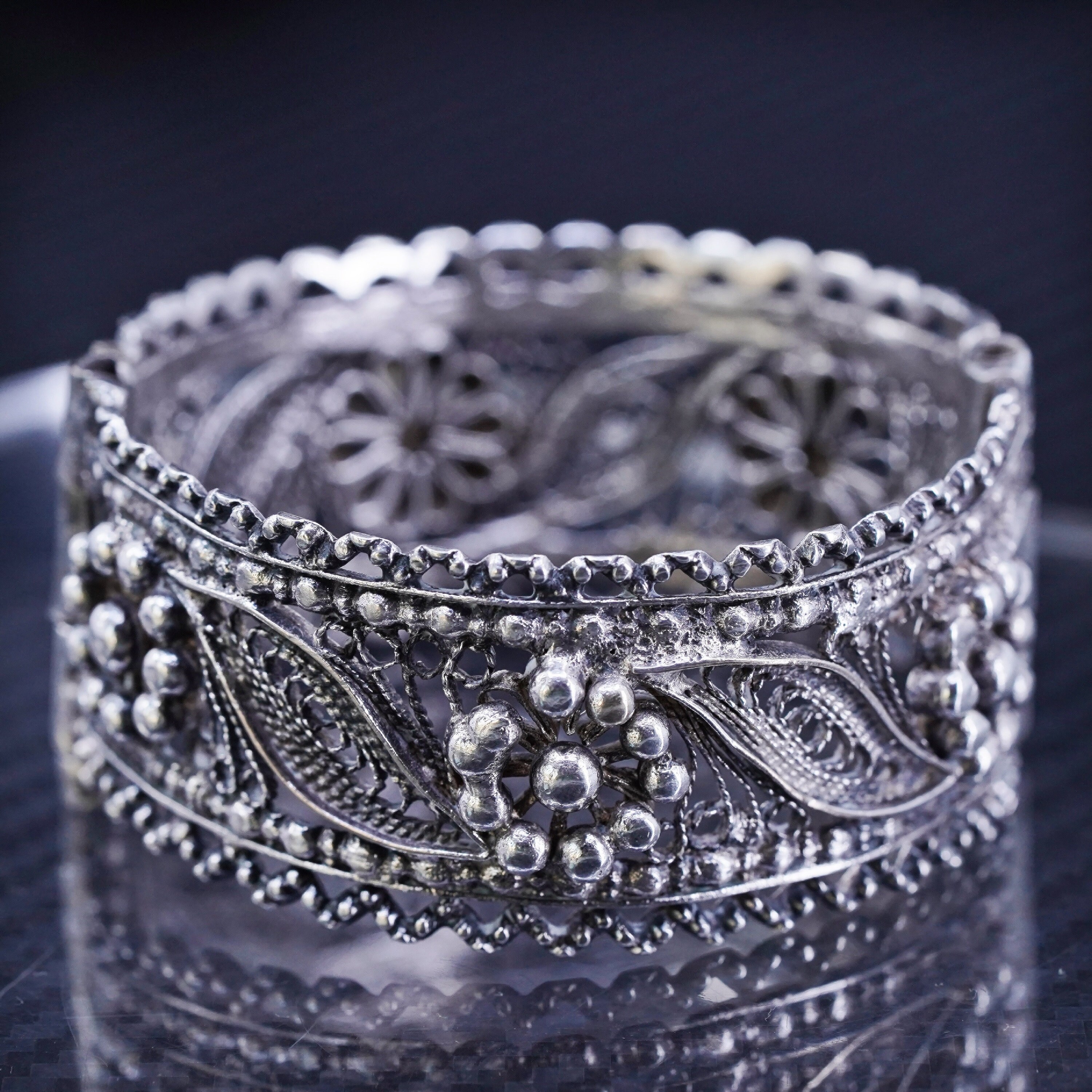 アクセサリー Vintage Silver Wide Wave Caff Bangle 925 il_fullxfull.5791621590_dgna.jpg