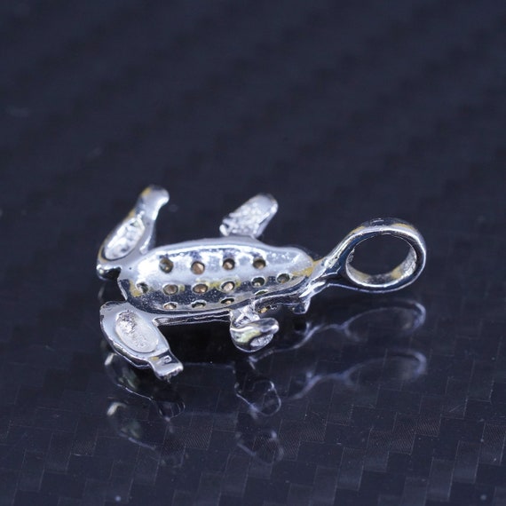 Vintage sterling silver 925 handmade frog pendant… - image 4