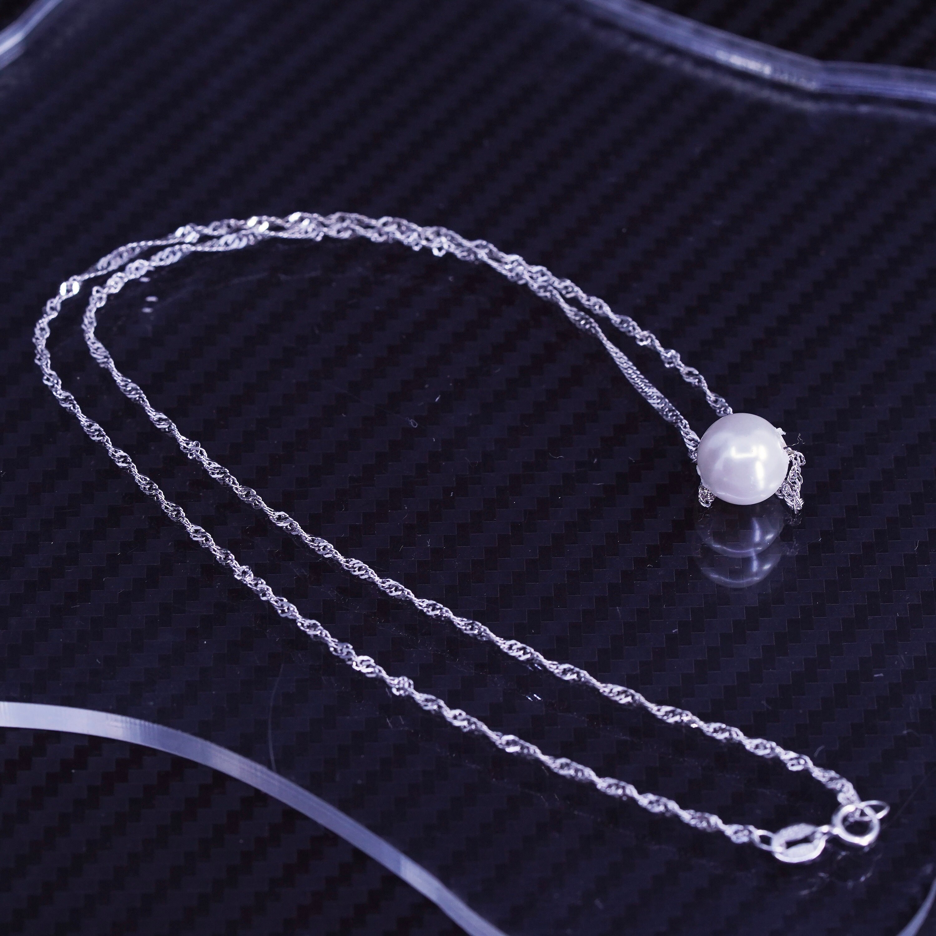 ■VINTAGE HOLLYWOOD■ 925 Silver Pearl Chain NecklaceVH25NNN MUSINSA | VINTAGE HOLLYWOOD [925 Silver] Pearl Chain