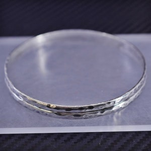 8.25”, vintage southwestern sterling silver hammered 925 bangle, simple bracelet, stamped Mexico 925