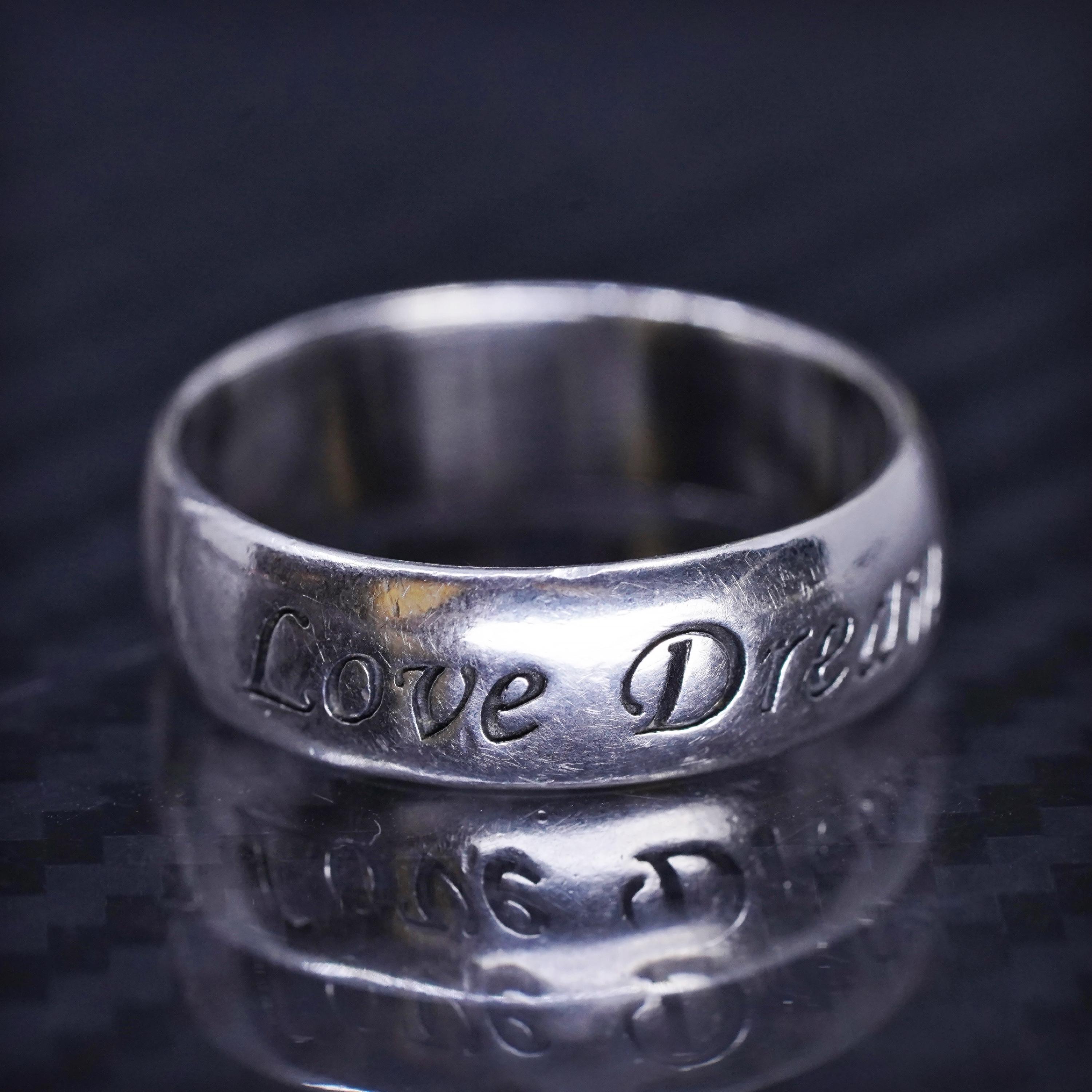 Size 8, Vintage Sterling Silver 925 Handmade Ring Wedding Band