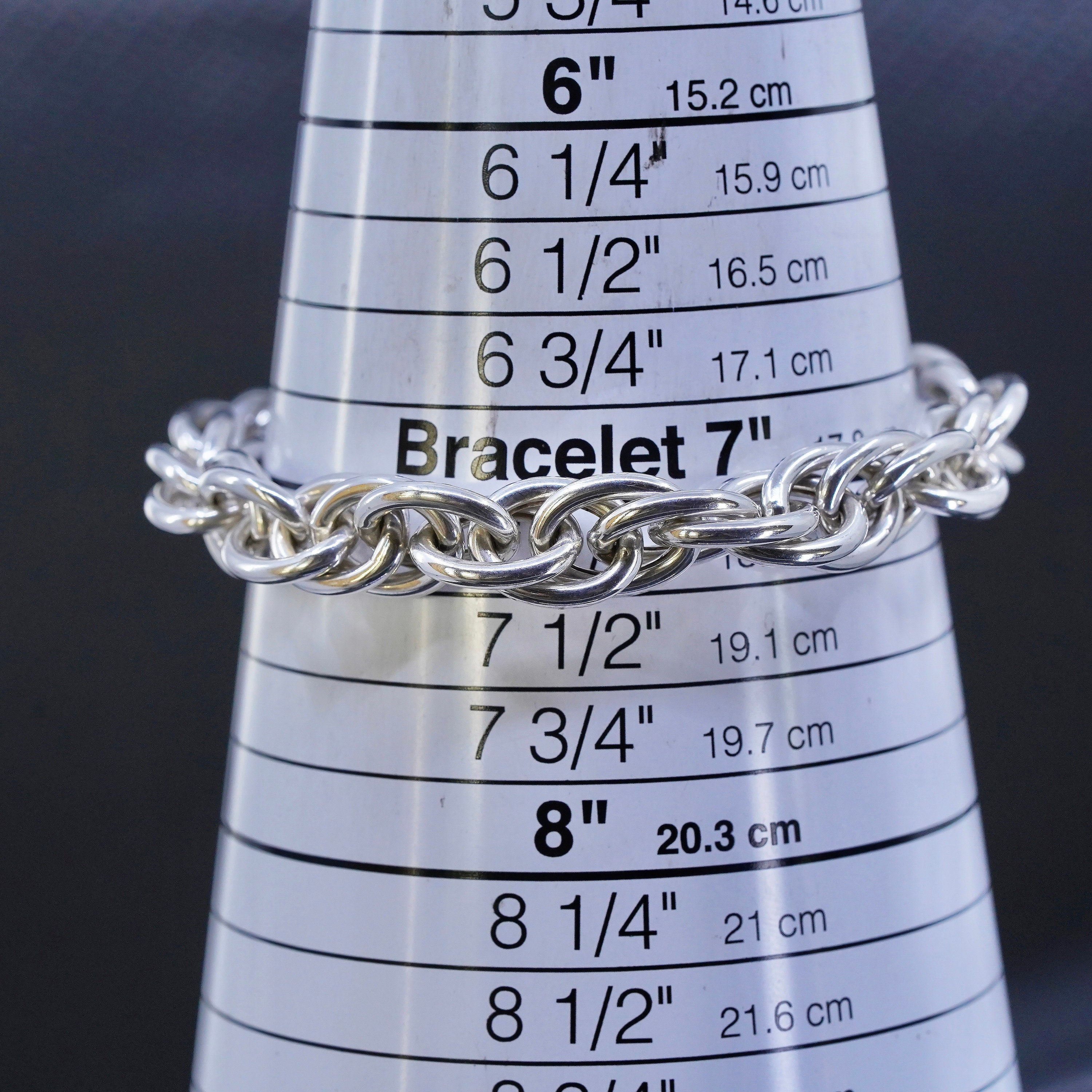 7.25” 12mm, Vintage Italian Sterling Silver 925 Handmade