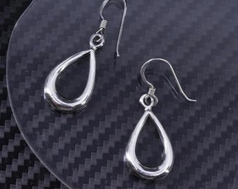 Vintage Moderne Sterling Silber 925 Ohrringe, Tropfen Ohrringe, gestempelt 925