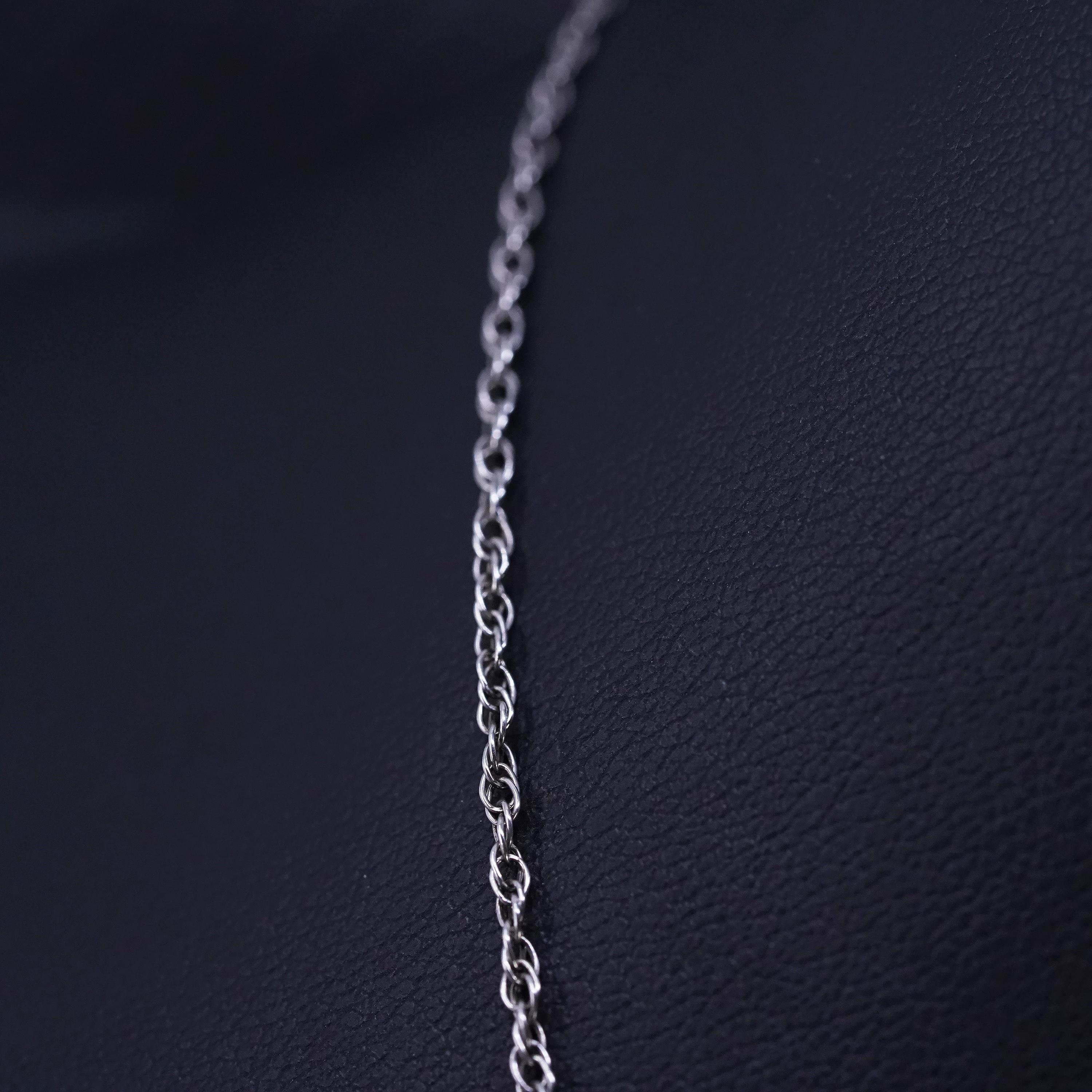 18” 2mm, Vintage Love Earth Sterling Silver 925 Singapore Rope