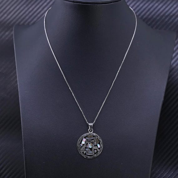 アクセサリー Vintage Mexican silver necklace charm Vintage Mexican Necklace Mid Century Sterling Silver and