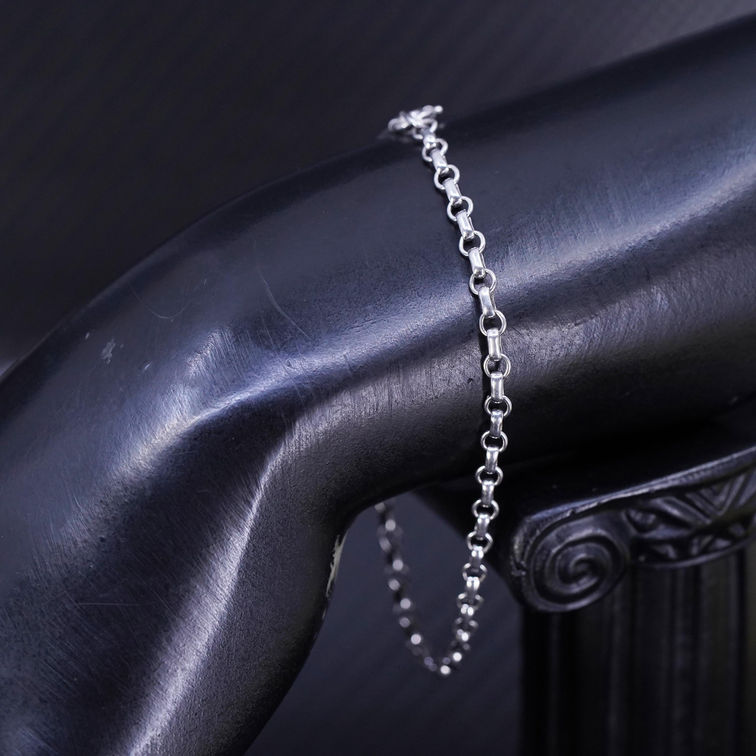 7” 3mm, Vintage Sterling Silver 925 Handmade Circle Chain 7” 3mm, Vintage Sterling Silver 925 Handmade Circle Chain
